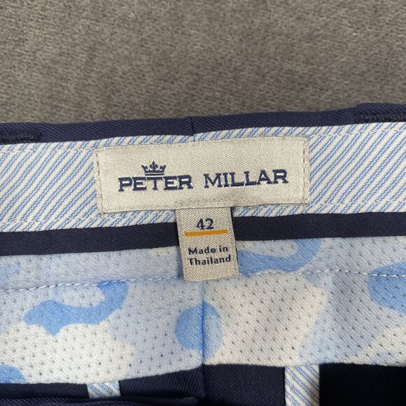 Peter Millar Navy Blue Mens Tailored Fit Shorts Size 42 Lightweight Golf Casual - Picture 3 of 8